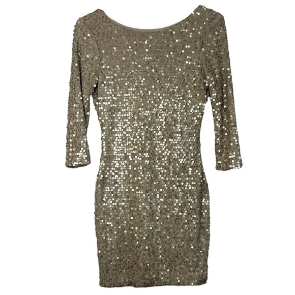 Frederick’s of Hollywood Sequin Dress Gold Mini Small NWOT - Picture 1 of 14